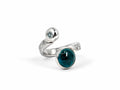 Textured Spiral Aquamarine and Green Glass Ring