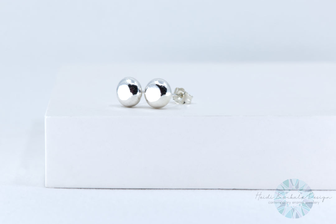 Medium Silver Stud Earrings