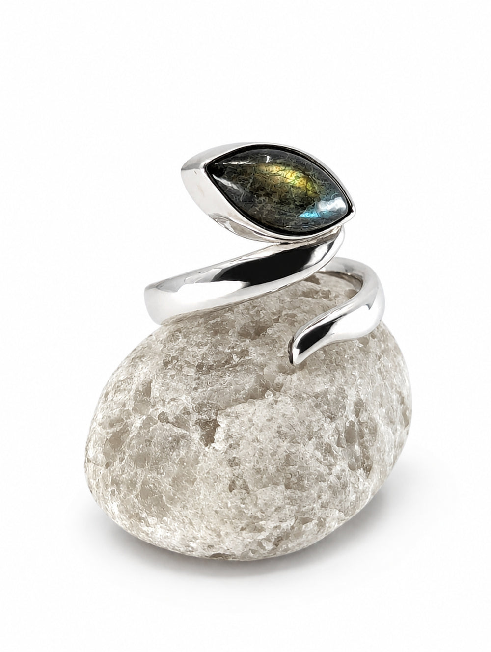Spiral Ring with Tigers Eye Stone